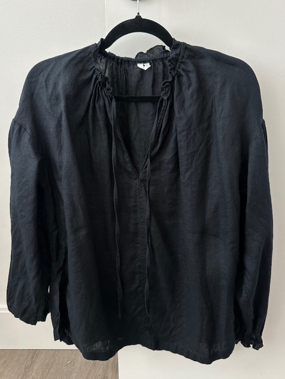 Arket women’s black linen blouse XS